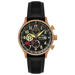 Homme AVI-8 Montre Hawker Hurricane Classic D-DAY 80 Edition Limitée AV-4011-1D