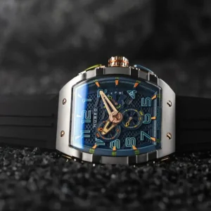 Homme NUBEO Montre Magellan Chronographe Retrograde Asteroid Bleu NB-6088-01