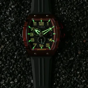 Homme NUBEO Montre Magellan Chronographe Retrograde Crimson Red NB-6088-03