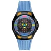 Homme NUBEO Montre Space Invaders Cosmics Blue Edition Limitée Automatique NB-6099-SI-03