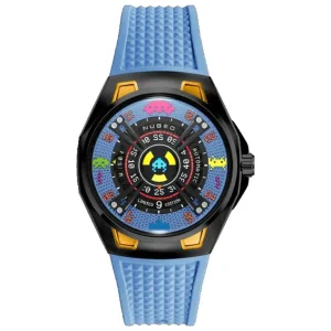 Homme NUBEO Montre Space Invaders Cosmics Blue Edition Limitée Automatique NB-6099-SI-03